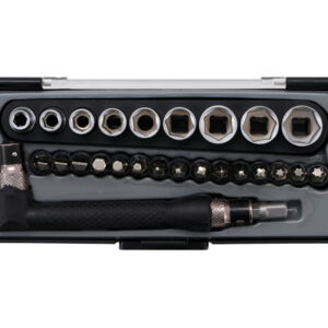 Behajtófej- és dugókulcskészlet/Sarokadapter-készlet | 6,3 mm (1/4") | 26 darabos