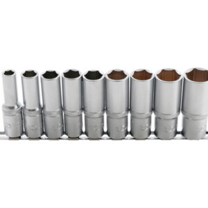 Dugókulcskészlet, hatszögletű, mély | 12,5 mm (1/2") | 10 - 24 mm | 9 darabos