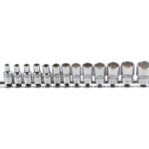 Dugókulcskészlet, tizenkétszögletű | 6,3 mm (1/4") | 4 - 14 mm | 13 darabos