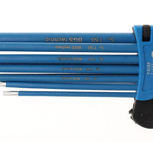 Derékszögű kulcs készlet | T-profil (Torx)/T-profil (Torx) T10 furattal - T50 | 9 darabos