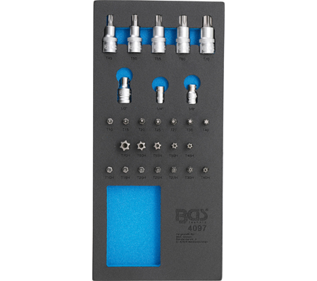 Műhelykocsi-betét 1/3: Torx dugókulcskészlet | 27 darabos