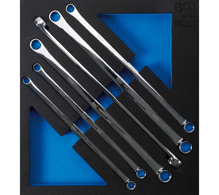 Műhelykocsi-betét 2/3: Csillagkulcs-készlet | extra hosszú | 10 x 11 - 22 x 24 mm | 6 darabos - Image 2