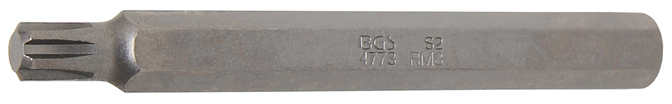 Behajtófej | Hossz 100 mm | Külső hatszögletű 10 mm (3/8") | Ékprofil (RIBE) M8