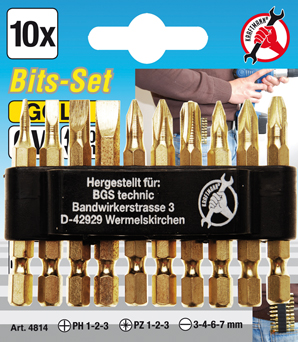 Behajtófej készlet | "Gold" | külső hatszögletű kulcsnyílású hajtás 6,3 mm (1/4") | 10 darabos