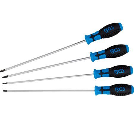 Csavarhúzó készlet, extra hosszú | T-profil (Torx) | T15 - T30 | 4 darabos