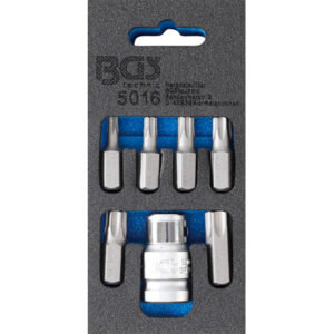 Csavarhúzó-behajtófej készlet | Külső hatszögletű 10 mm (3/8") | T-profil (Torx) | 7 darabos