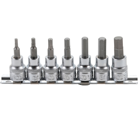 Behajtófej-készlet | 10 mm (3/8") | Belső hatszögletű coll méretek | 7 darabos - Image 2