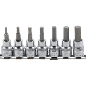Behajtófej-készlet | 10 mm (3/8") | Belső hatszögletű coll méretek | 7 darabos
