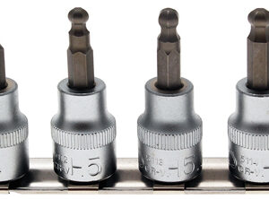 Behajtófej-készlet | 10 mm (3/8") | Belső hatszögletű gömbfejes 3 - 8 mm | 7 darabos