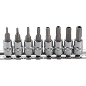 Behajtófej-készlet | 1/4" | belső hat szögletű hajtás furattal 2 - 7 mm | 8 darabos
