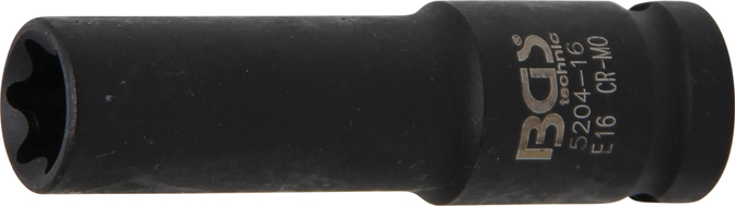 Levegős dugókulcs E-profil, mély | 12,5 mm (1/2") | E16