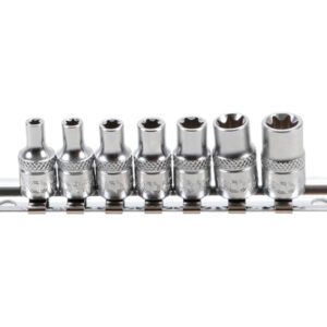 Dugókulcskészlet, E-profil | 6,3 mm (1/4") | E4 - E11 | 7 darabos
