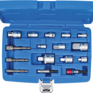 Behajtófej-adapter/ dugókulcs-adapter készlet | 16 darabos