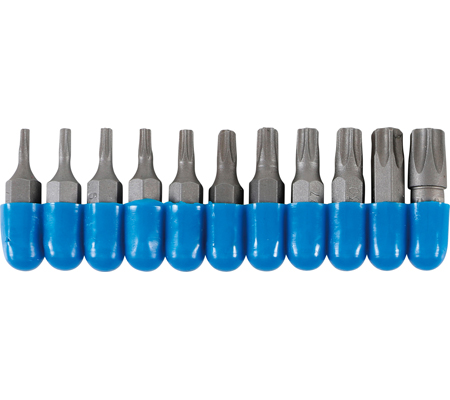 Behajtófej készlet | Külső hatszögletű 6,3 mm (1/4") | T-profil (Torx) | 11 darabos