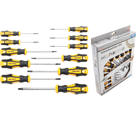 Csavarhúzó készlet | T-profil (Torx) T6 - T40 | 11 darabos