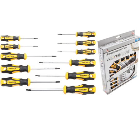 Csavarhúzó készlet | T-profil (Torx) furattal | 11 darabos