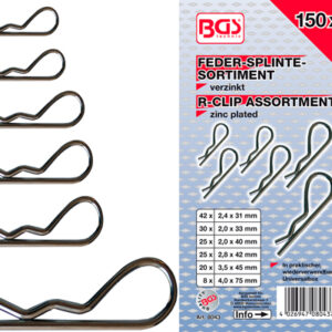 Rugós sasszeg készlet | Ø 2,4 - 4,0 mm | 150 darabos