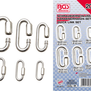 Csavaros karabiner készlet | 20 darabos