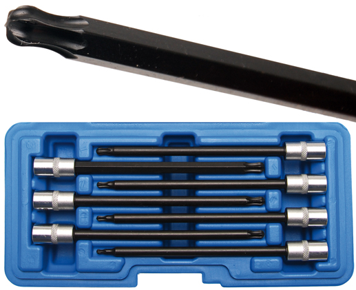 Behajtófej-készlet | 6,3 mm (1/4") | T-profil (Torx) gömbfejes | 7 darabos - Image 2