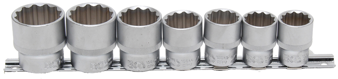 Dugókulcskészlet, tizenkétszögletű | 12,5 mm (1/2") | 20 - 32 mm | 7 darabos - Image 2