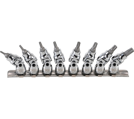 Kardáncsukló-behajtófej készlet | 6,3 mm (1/4") | T-profil (Torx) T8 - T40 | 8 darabos - Image 2