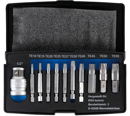 Csavarkiszedő készlet | hibás T-profilhoz (Torx) T10 - T55 | 11 darabos - Image 2