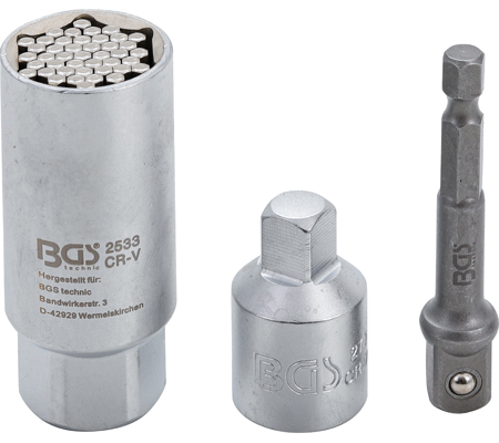 Multi dugókulcs adapterkészlettel | 3/8" | 9 - 21 mm | 3 darabos - Image 2