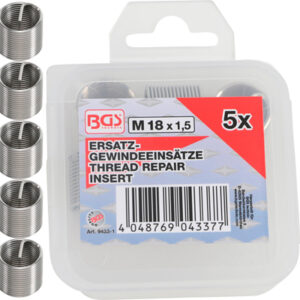 Tartalék menetes betétek | M18 x 1,5 mm | 5 darabos