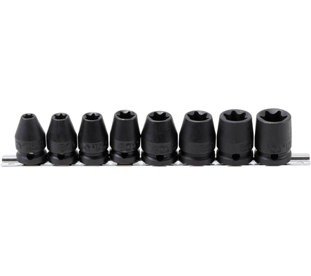 Levegős dugókulcskészlet, E-profil | 12,5 mm (1/2") | E10 - E24 | 8 darabos - Image 2